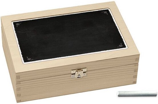Contento Teebox mit 6 Fächern herausnehmbar mit Kreidetafel