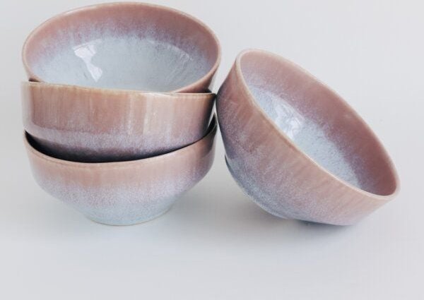 NAKOA Keramik Müslischale 4er Set I Handgefertigtes Steingut-Geschirrset I Hochwertige Keramikschalen I Salatschüsseln B...