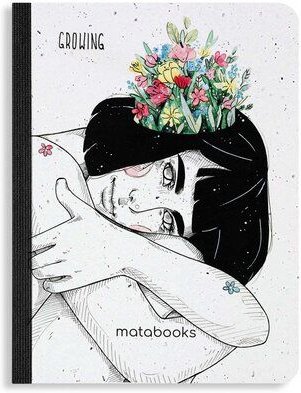 matabooks® Nachhaltiges A6 Notizbuch/Tagebuch/Journal aus Graspapier – Samenbuch