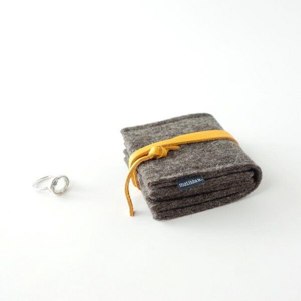 matilda k. manufaktur Schmuckaufbewahrung 'schmucknest' klein aus Wollfilz braun 'margarete'