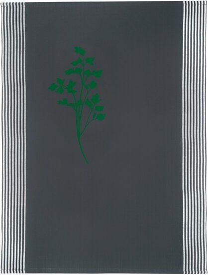 Hirschkind Bio- & Fair-Trade-Geschirrtuch 'Petersilie' grau-weiß