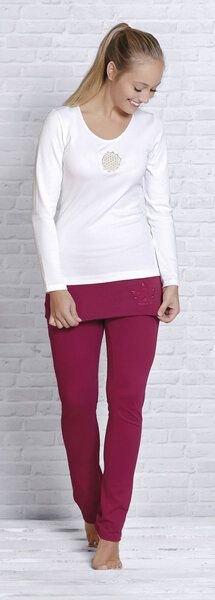 The Spirit of OM Shirt Langarm Blume des Lebens Weiß