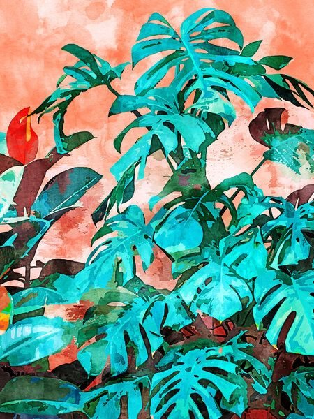 Photocircle Poster / Leinwandbild - Monstera in My Backyard