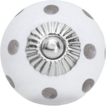 Knaufmanufaktur Set 5 teilig Weiß mit Punkten