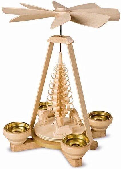 Müller Seiffen schlichte kleine Pyramide für 4 Teelichter Erzgebirge