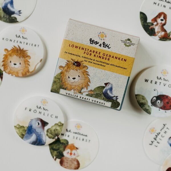 Leo und Lui Löwenstarke Gedanken für Kinder - Affirmationskärtchen für die Pausenbox