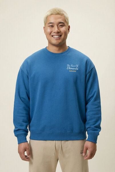 THE FACE OF ELEMENTS BEYOND ESCAPISM - RELAXED FIT SWEATSHIRT AUS 100% BIO-BAUMWOLLE