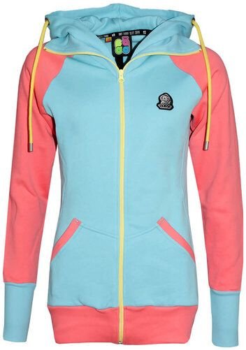 FÄDD Damen Sweatjacke aus Bio-Baumwolle "Troijer Z Heimat" Lila & Bunt