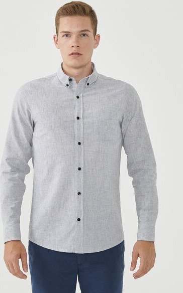 ORGANICATION Langarm-Hemd aus Leinengemisch