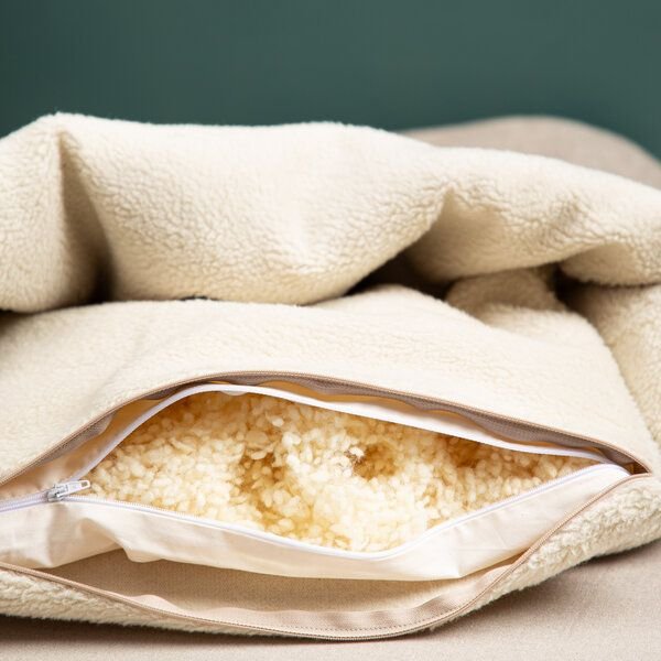 nahtur-design Komfortkissen für den Kuschelsack für Hunde | 100% Schurwolle