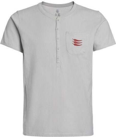 ROCKBODY Herren T-Shirt Sergio Rundhalz Knopfleiste Brusttasche Biobaumwolle