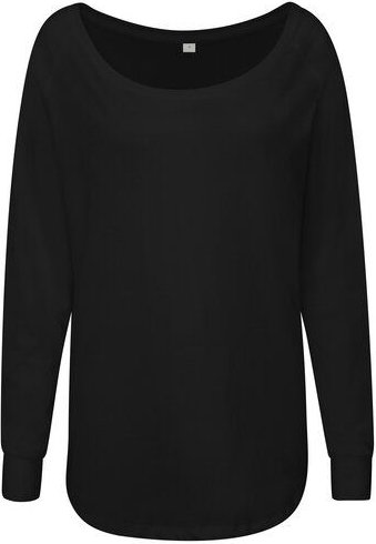 Mantis Damen Loose Fit T-Shirt Langarm weiter Halsausschnitt