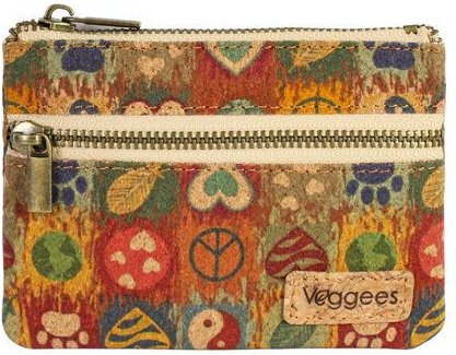 Veggees Peacie XS | kleines Kork Portemonnaie / Geldbörse vegan für Damen