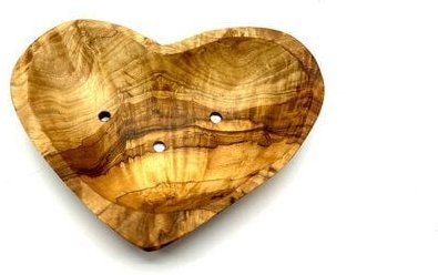 Olivenholz erleben Seifenschale Herzform aus Olivenholz