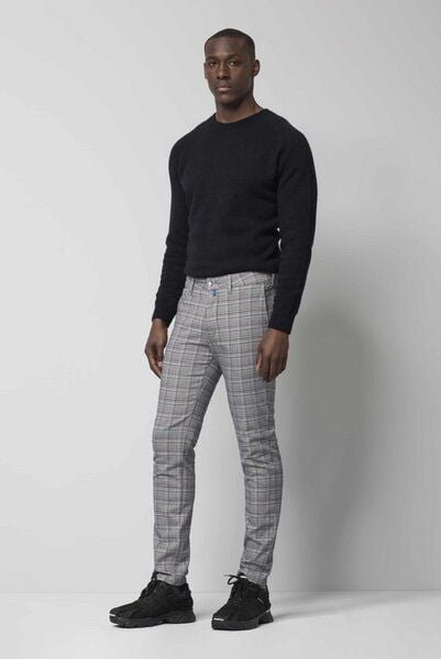 M 5 BY MEYER CHECK PATTERN BAUMWOLL CHINO