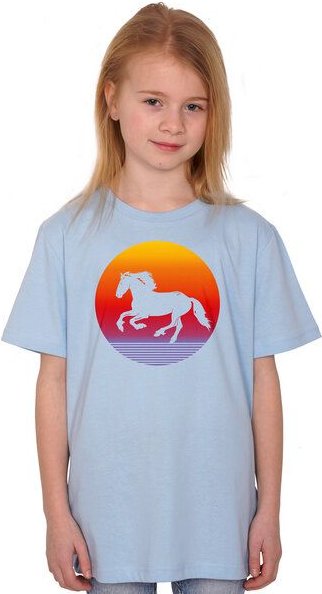 HANDGEDRUCKT "Sunsethorse" Unisex Kinder-T-Shirt
