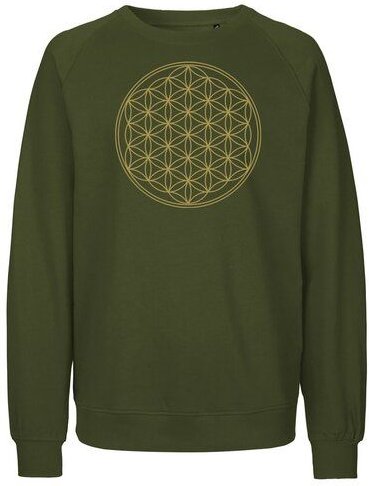 Peaces.bio - handbedruckte Biomode Bio Herren Sweatshirt Die Blume des Lebens