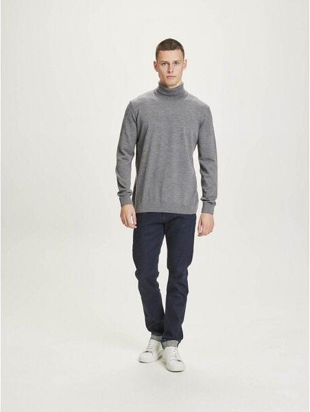 Thumbnail - KnowledgeCotton Apparel Rollkragenpullover - FORREST roll neck merino wool knit