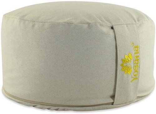 Yosana Yogakissen XL, 35cm rund, Meditationskissen mit Deutscher Bio-Dinkelspelzen Füllung