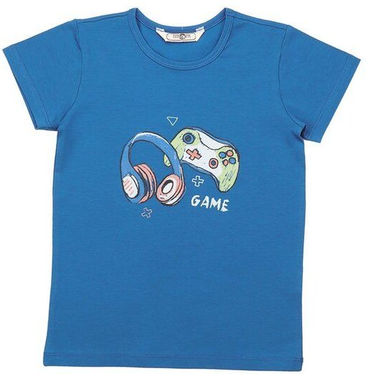 Cotokids Kinder T-Shirt GOTS-zertifiziert aus Bio-Baumwolle, blau mit Game-Controller-Motiv „Game 21“, kurzarm – Walkidd...