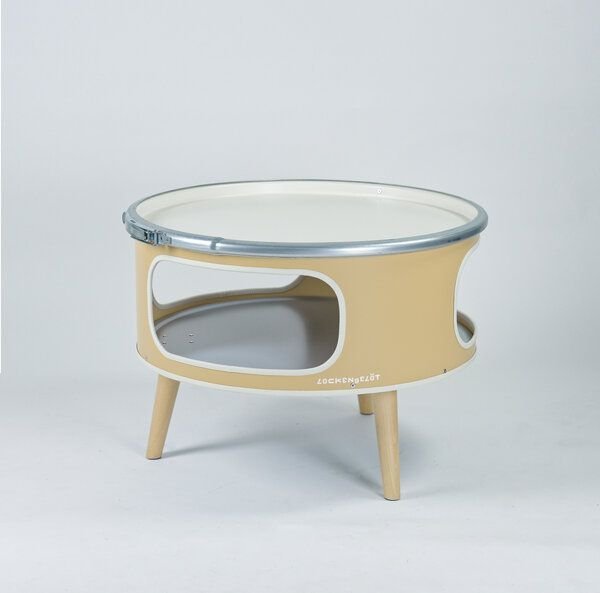 Lockengelöt Betty - Couchtisch aus einem Hamburger Ölfass