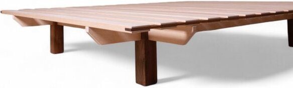 YAK holzraum Bett Buchenholz mit Nussbaum-Details NOOMY Massivholz Überlänge