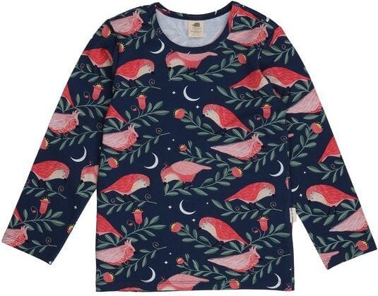 Thumbnail - Pinky Birds-ShirtBio-Baumwolle aus 95% Baumwolle -dark blue- GOTS-Zertifiziert – Walkiddy