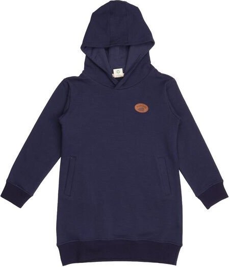 Mädchen Kapuzenkleid GOTS zertifiziert – Dunkelblau, Langarm, weich & bequem | von Walkiddy