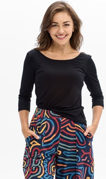 Thumbnail - Bluse Salsa – figurbetontes Shirt aus Viskose – Rückenausschnitt – 3/4-Arm – 100% in der EU fair produziert – KOKOworld