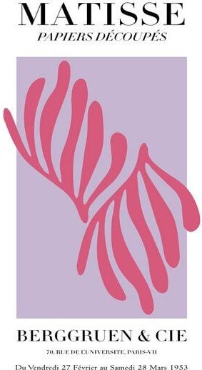 Photocircle Poster / Leinwandbild - Matisse - Papiers Découpés, pink und violett