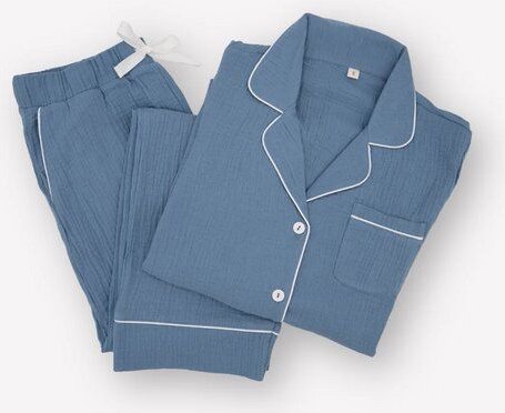 Hutch&Putch Musselin Pyjama Set 2-teilig Langarm Damen