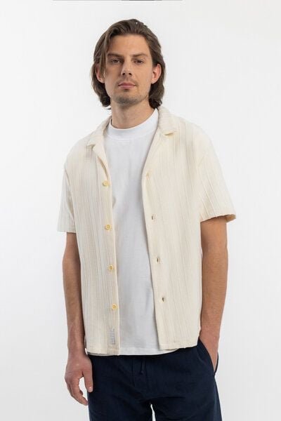 Rotholz Strick Bowling Shirt Bio Baumwolle - Creme