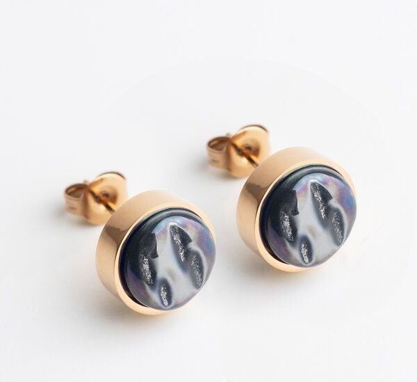 ALEXASCHA Edelstahl Ohrstecker mit Glasstein | Roségold