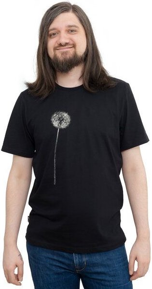 Hirschkind Fair-Trade-Männershirt "Pusteblume" - Made in Kenia - schwarz oder dunkelgrün