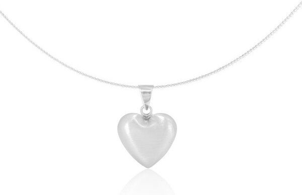 pakilia Silber Kette Herz matt Fair-Trade und handmade