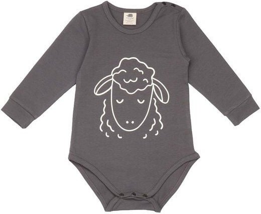 Baby Langarm-Body Grau Bio Baumwolle - Walkiddy, GOTS-zertifiziert, elastisch, umweltfreundlich, hautfreundlich, nachhal...