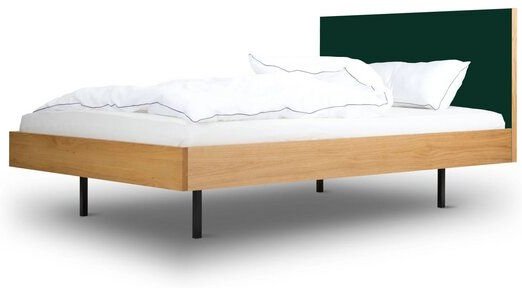 BARTMANN Unidorm Classic - Holzbett aus Eiche mit Kopfteil aus Linoleum