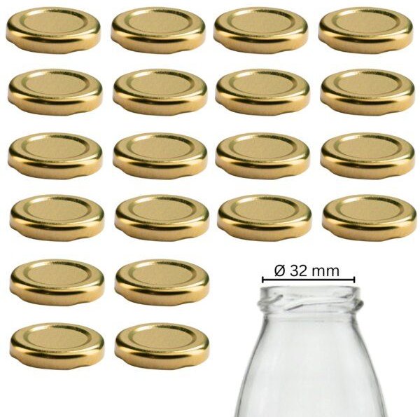 Thumbnail - mikken 20 Ersatzdeckel TO43 Ø 4,5 cm für Glasflasche Twist-Off Schraubdeckel
