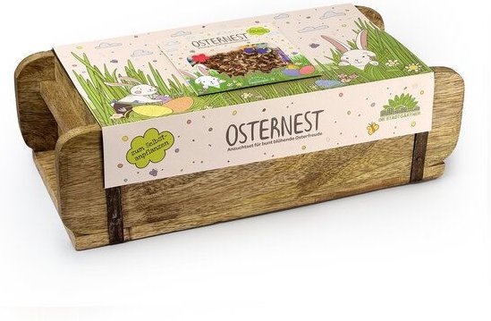 Die Stadtgärtner Geschenkset "Osternest" mit Ziegelform I Osterkorb und Osternest für Kinder I Geschenk zu Ostern für Ki...