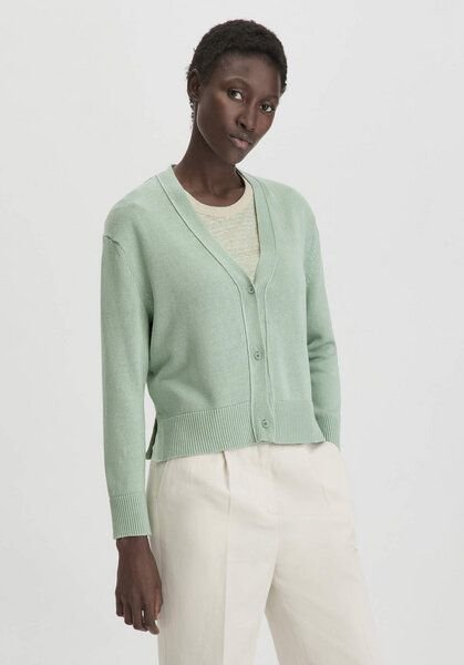 hessnatur Strick Jacke Relaxed aus reiner Bio-Baumwolle mit edlem Leinen