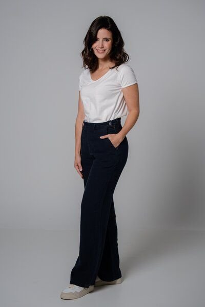 Feuervogl fv-Fre:ya | High Waist | Straight Relaxed | Side Zip | Linen