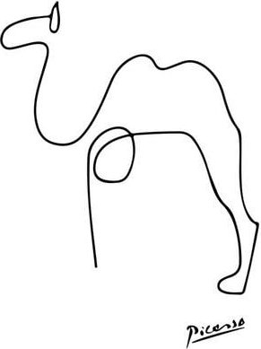 Photocircle Poster / Leinwandbild - Picasso - Kamel schwarzweiß