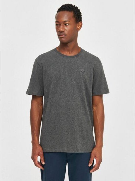 KnowledgeCotton Apparel T-Shirt LOKE Badge aus Bio-Baumwolle - ROC/GOTS/Vegan