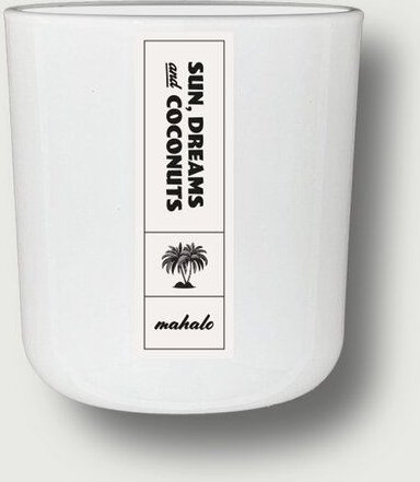 mahalo Duftkerze aus Sojawachs - SUN, DREAMS & COCONUTS - Kokos • Zitronenverbene • Vanille