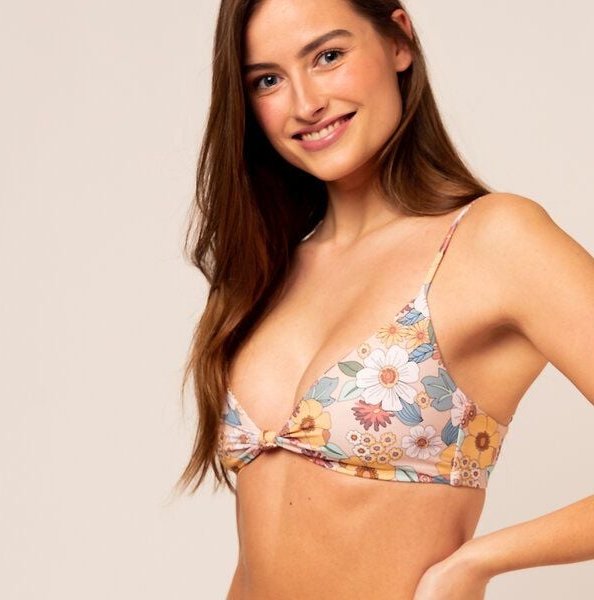 Woodlike Ocean Knotted Top - floral boho