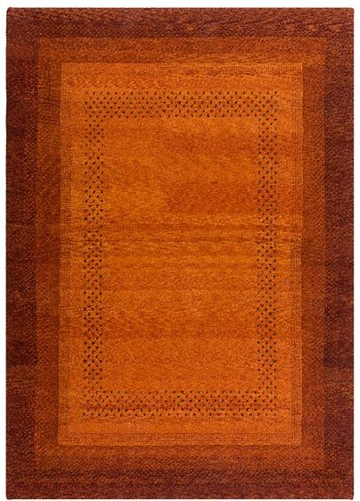 Prolana Handgefertigter Teppich "Sunrise" aus Wolle in Rot-Orange - versch. Größen