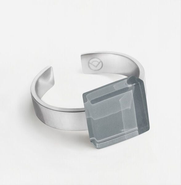 ALEXASCHA Geometrischer Ring aus Glas, mini | PUREFORM