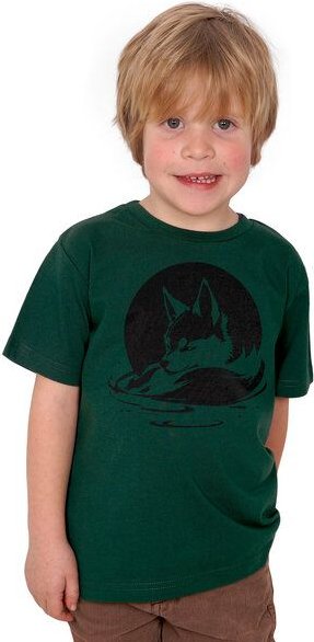 HANDGEDRUCKT "Wolf" Kinder T-Shirt aus Biobaumwolle (kbA)