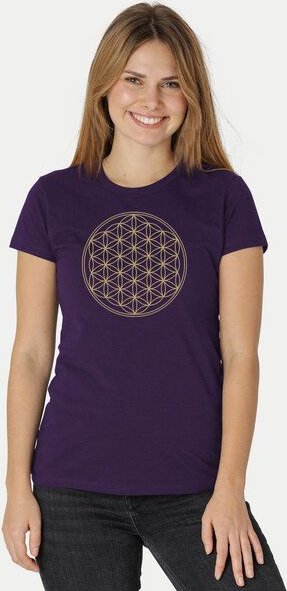 Peaces.bio - handbedruckte Biomode Bio-Damen-T-Shirt Die Blume des Lebens