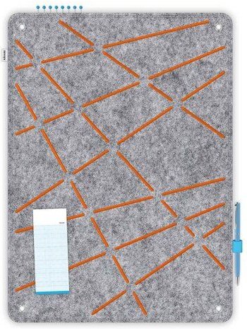 Råvare Pinnwand Rechteck REK aus Filz in hellgrau-orange